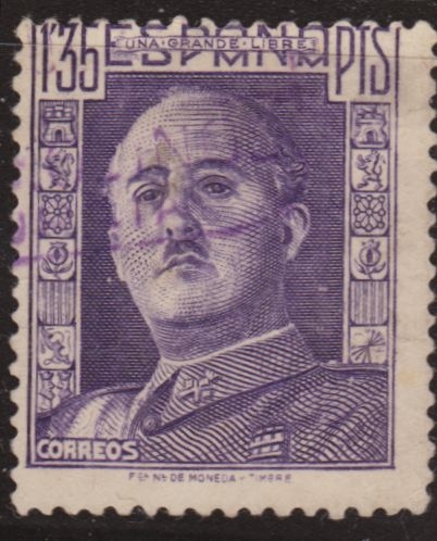 España 1946 Edifil 1001 Sello º General Francisco Franco Bahamonde (1892-1975) 1,35p Spain Stamps Timbre Espagne Briefmarke Spanien Francobolli Spagna Postimerkkejä Espanja Postzegels Spanje